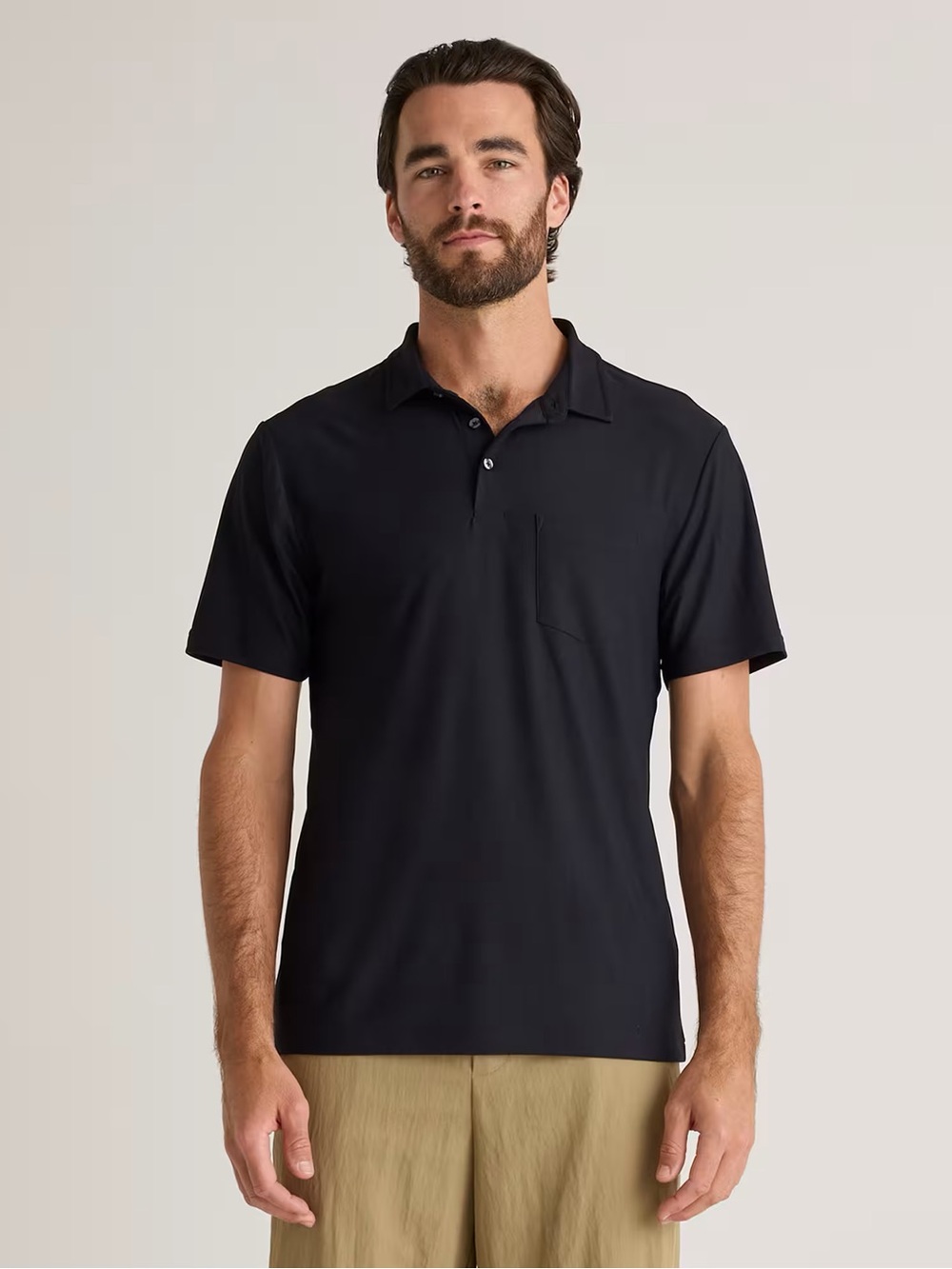Quince UPF 40 ProPique Performance Golf Polo M Black